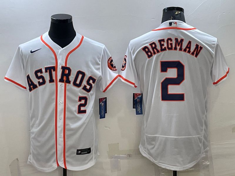 Men Houston Astros 2 Bregman White Elite Nike 2022 MLB Jerseys